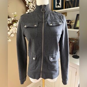 Barbour Women's Charcoal Long Sleeve Zip-Up Military Jacket